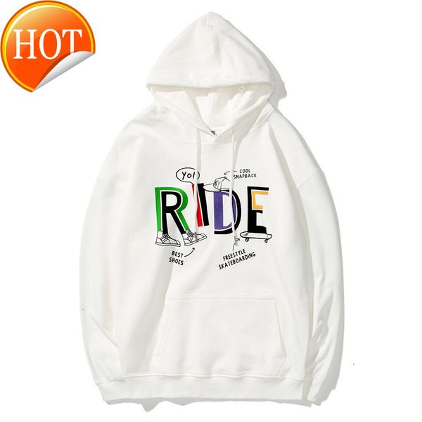

skateboard fly personal element off letter print hoodie men's trendy, Black