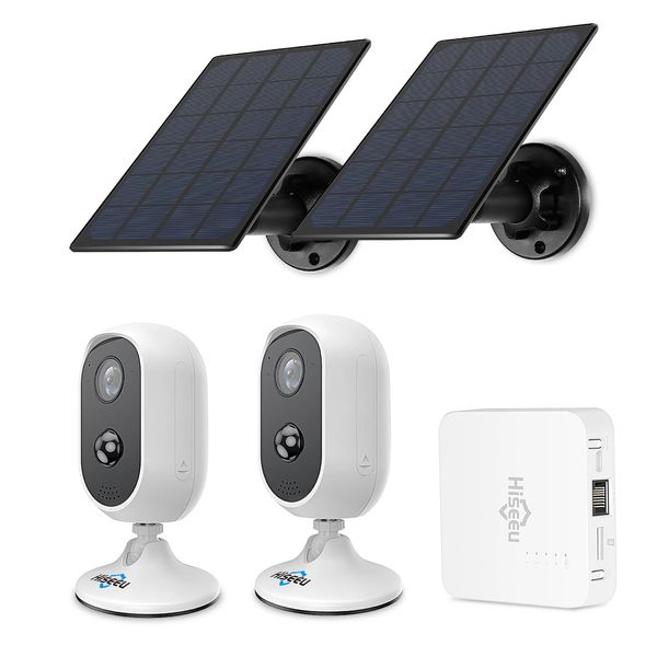 Hiseeu WK-2C30TZ 2MP WIFI IP Battery Free Air Camera Pannello solare senza cavo a prova di ricarica Dwaterproof Water Pyr Alarm Wireless Suite