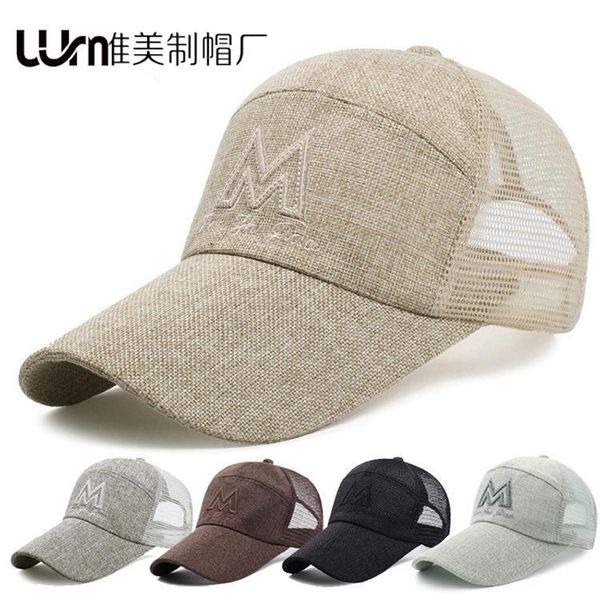 

berets summer hat men's baseball cap sun visor outdoor sunscreen breathable mesh, Blue;gray