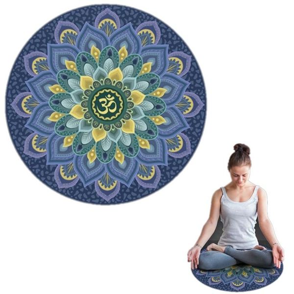 

yoga mats 60*60cm little round mat suede natural rubber non slip printed cushion 3mm home meditation pad pilates