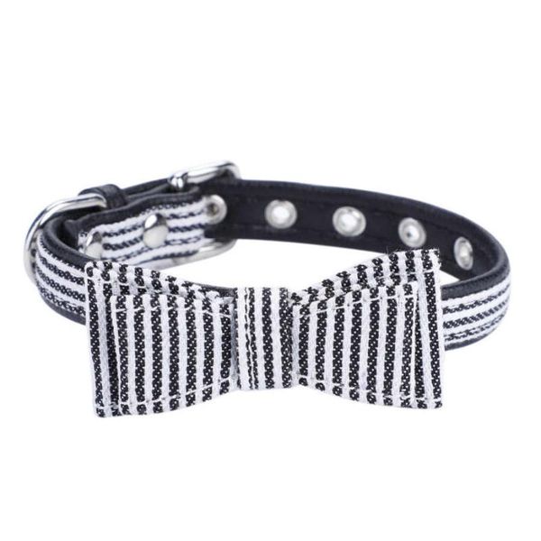 

cat collars dog collar adjustable pet stripe necklace with bow tie decor cat collar breakaway safety adjustable pet supplies
