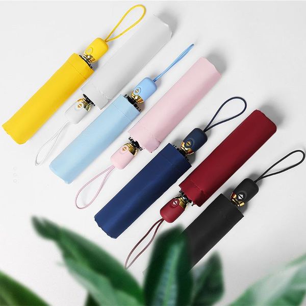 

umbrellas waterproof wind resistant sunny rainy umbrella anti-uv portable automatic three folding sun durable