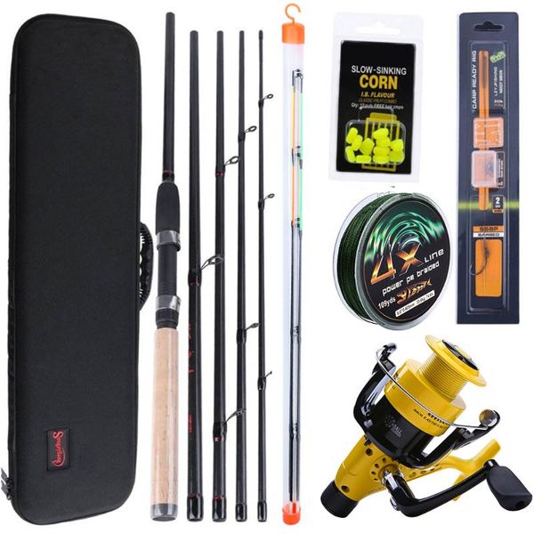 

sougayilang 3m spinning fishing rod combo l m h power feeder carp fishing rod and 11+1bb carp reels line set
