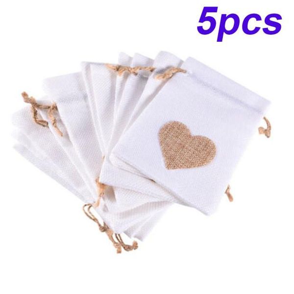 

5pcs love pocket wedding gift candy jewelry bag storage drawstring pouch party