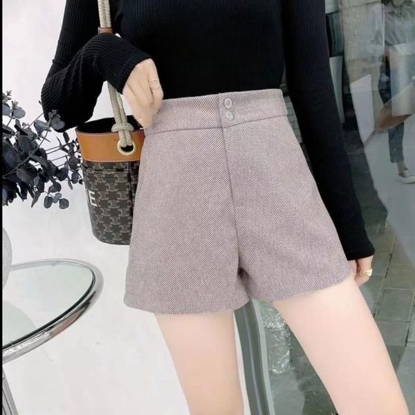 

women's shorts women 2021 autumn winter fashion wool a-line female high waist wide leg femme casual loose boots x620, White;black