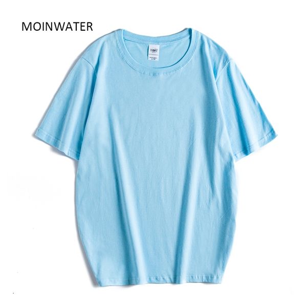 

moinwater women new oversized t shirt female casual solid 100% cotton tees lady short sleeve thick t-shirts summer mt20088 210310, White