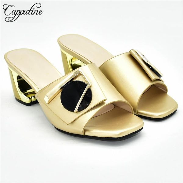 

dress shoes latest gold african wedding sandals high heel slipper 88- height 7cm, 5 color1, Black