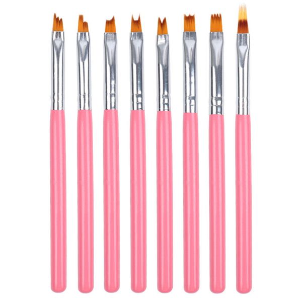 8pc / Set DA DI TE Spazzola per unghie Pittura Penna Varie forme Designs Draw Lines Flowers Patterns Manicure Nail Art Tools