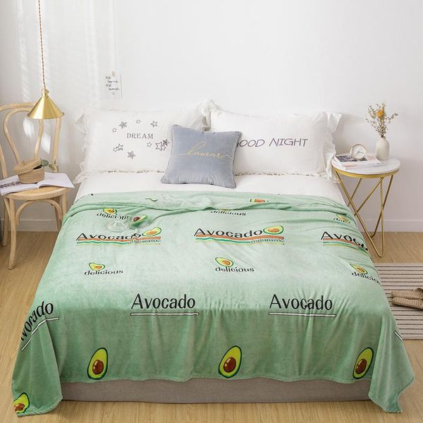 

blankets green avocado flannel blanket sofa bedding throw winter soft twin full queen good quality thin girls