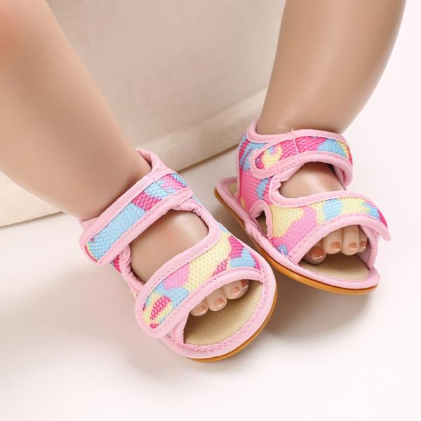 

summer newborn infant baby boys girls prewalker camouflage soft non-slip rubber sole prewalker beach flat first walking shoes#p4