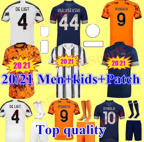 

new 2021 juventus dybala soccer jerseys football shirt home away 3rd de ligt ronaldo juve 20 21 youth child men kids kit uniform, Black