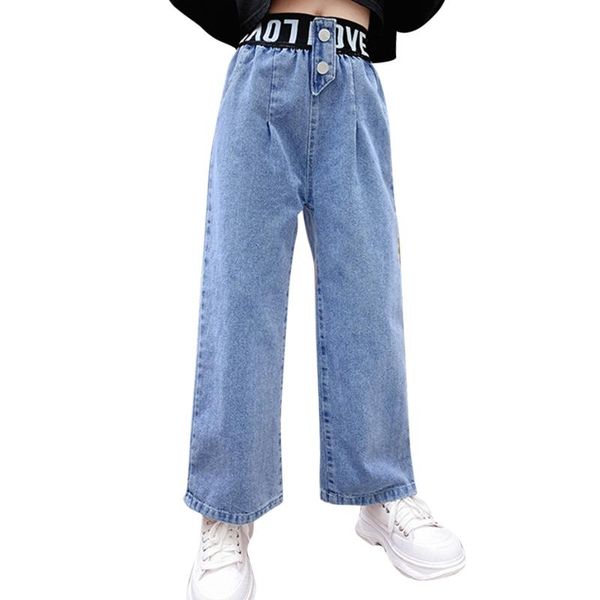 

jeans for girls letter kids patchwork spring autumn clothes 6 8 10 12 14, Blue