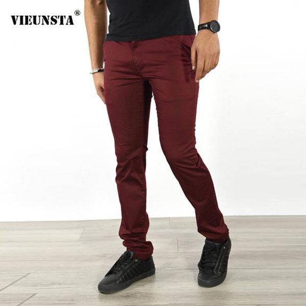 

men's pants daily casual mid waist skinny trouser 2021 spring autumn fashion pencil for men business solid color slim long, Black