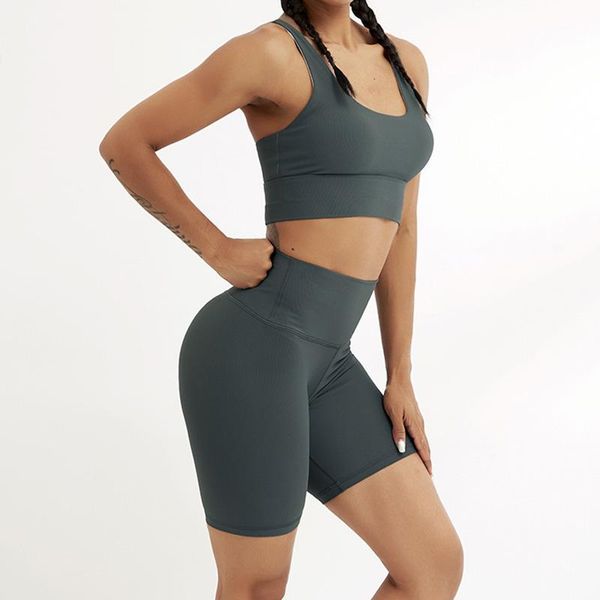 

yoga outfit women set workout shirts sport pants bra gym clothing short crop high waist running leggings sports