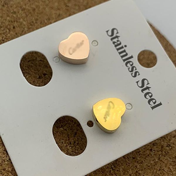 

stud heart earrings for women rose gold earring stainless steel fashion jewelry accessories wholesale, Golden;silver