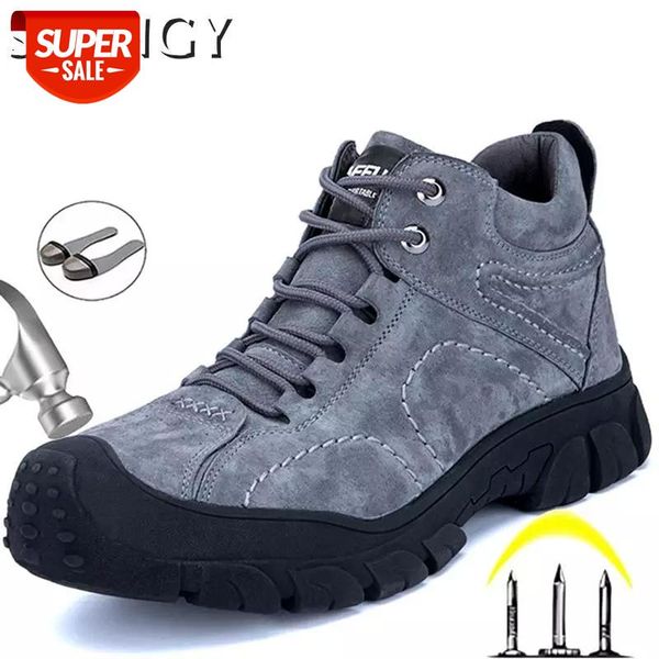 

new work men safety shoes male steel toe indestructible flock sewing men's shoes lace-up warm outdoor boots for males #fk0g