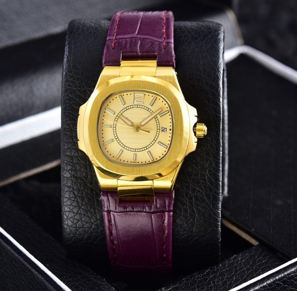 

new women's watch, sport watch, butterfly button, quartz movement, stainless steel case, leather strap, sapphire glass, stainless steel, Slivery;brown