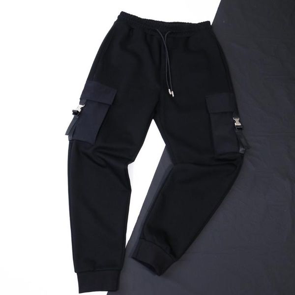 

men's pants 2021 autumn simple casual sports high-quality terry fabric big pocket, Black