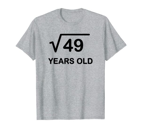

7th birthday square root of 49 math 7 year old gift t-shirt, White;black