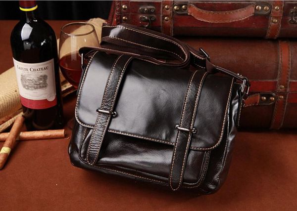 

backpack 2021 genuine cowhide skin soft wax leather fashion men shoulder messenger bag leight weight black color ship