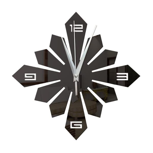 

wall hanging clock modern household kitchen room decor acrylic arrow mirror hollow decor gift numeral wall clock without battery