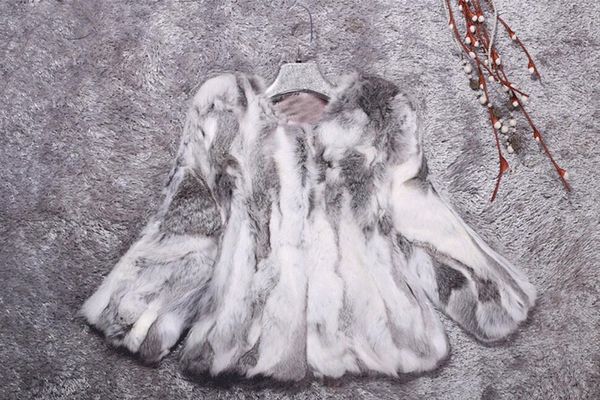 

women's fur & faux fashion real genuine natural coat lady warm jacket custom any szie, Black