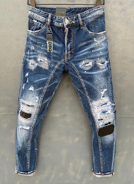 

blue brand biker stretch jeans men slim jeans pants mens denim trousers skinny button hole pencil pants for men 151