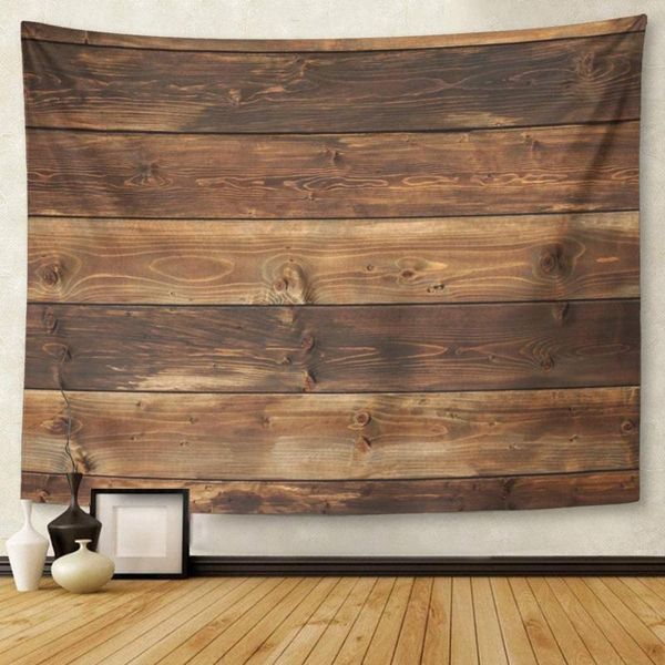 Tapeçarias de madeira marrom velha de madeira nó de madeira painel de mesa tapeçaria parede pendurado para sala de estar dormitório quarto 50x60 polegadas