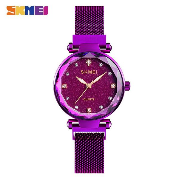 

wristwatches skmei romantic starry sky color ladies quartz wristwatch brand casual female clock q022 women watches relogio feminino, Slivery;brown