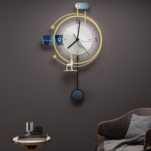 Wanduhren Kreative Mode Mute LED Hintergrundbeleuchtung Uhr Wohnzimmer Moderne minimalistische Atmosphäre Schlafzimmer