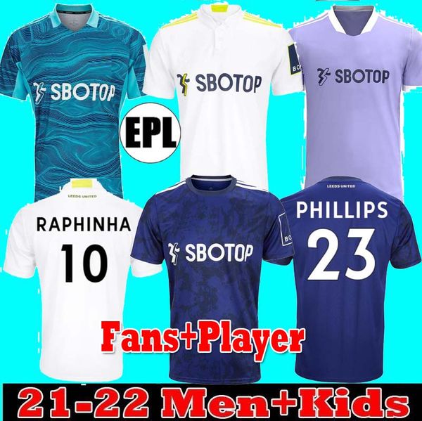 

fans player leeds home away soccer jersey united 21 22 harrison bamford t.roberts raphinha rodrigo m llorente r 2021 2022 men kids kit footb, Black;yellow