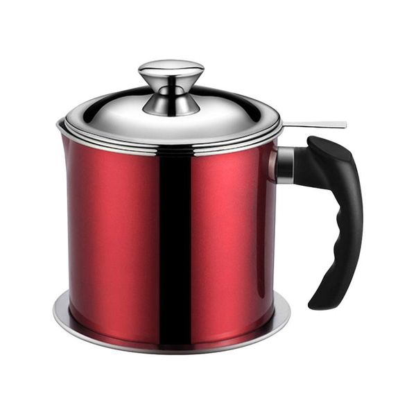 

storage bottles & jars 1.3l restaurant anti scald handle stainless steel with strainer kitchen tool non slip easy clean cooking can oil cont