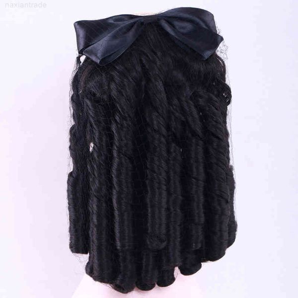 

wig princs small curl bag classic pan head wig, Black