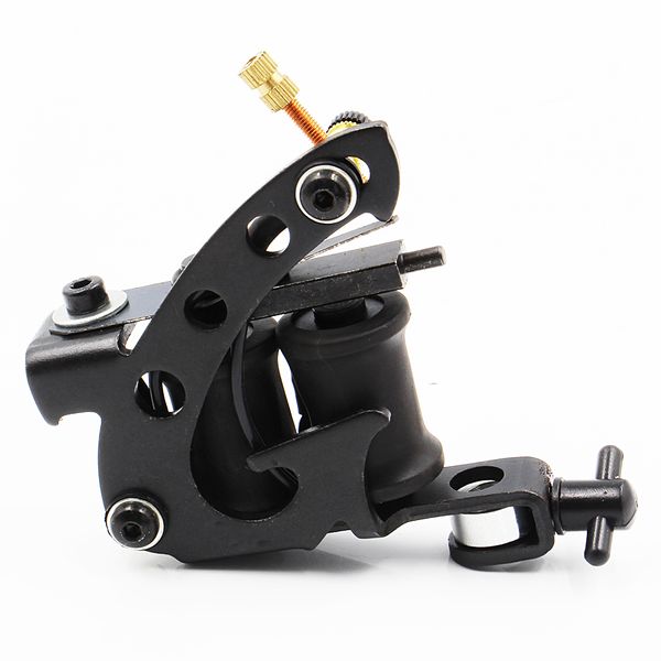 

new black coil tattoo machine 10 wraps coil gun for liner and shader tattoo supplies