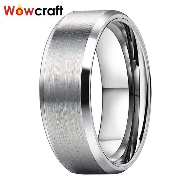 

wedding rings 6mm 8mm tungsten classic steel ring for men women highest quality brushed finish beveled edges, Slivery;golden