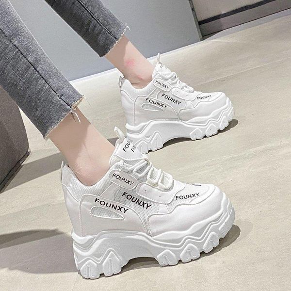 

dress shoes thick-soled torre female ins tide 2021 spring and autumn increased with small white sports muffin women 9cm, Black