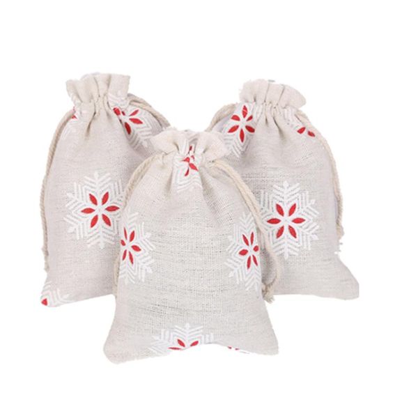 

25pcs christmas snow bundle bag cotton cloth gift pouch jewelry storage bag (10x14cm)