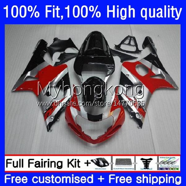 Fairings de molde de injeção para Suzuki GSX-R1000 GSXR1000 K2 00-02 Bodywork 24no.9 GSXR 1000 CC 1000CC 00 01 02 Silvery Red GSXR-1000 2000 2001 Bodys OEM da motocicleta