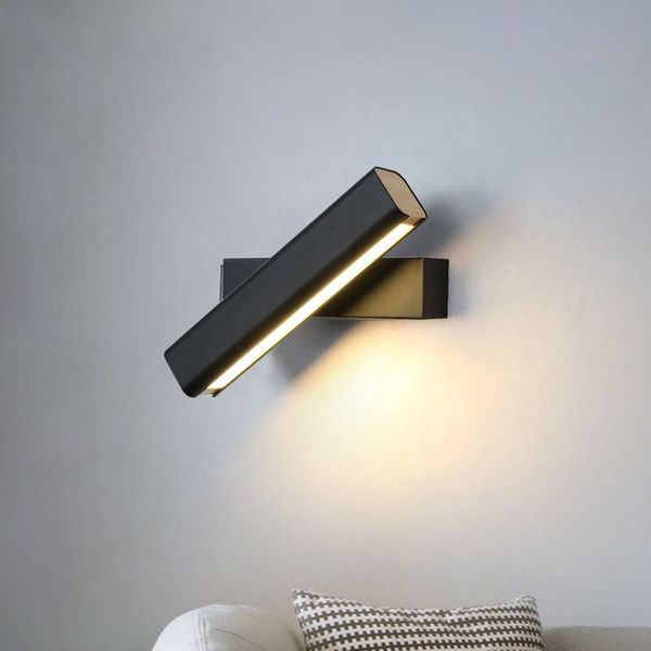 

nordic wall lamp rotating bedroom bedside simple modern creative black wall light warm l led dimming reading sconce lamp