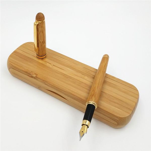 

fountain pens qshoic 1pc gift box wood pen bamboo set for christmas wedding man