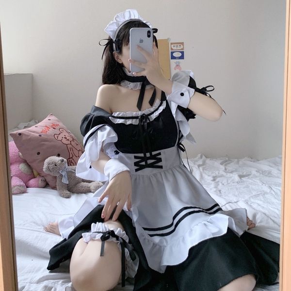 

luxury casual dresses lolita maid drs in summer 2021, Black;gray