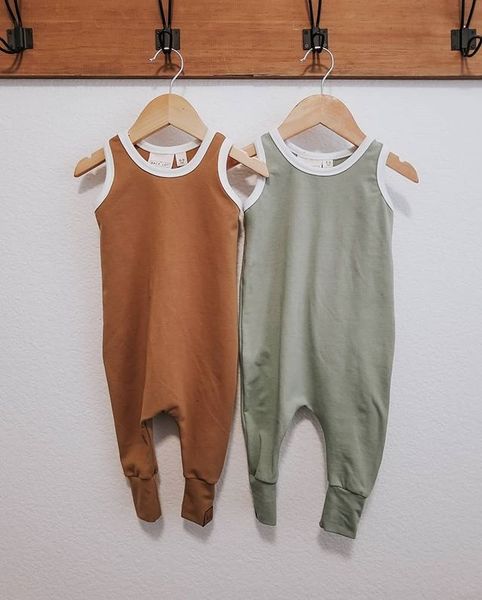 

0-18m toddler kids baby girl boys romper sleeveless solid summer jumpsuits outfits 6 colors, White