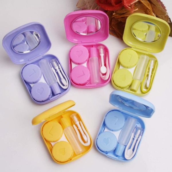 

5 colors contact lens case pocket plastic travel kit holder take container kit in lenses easy contact one lenses all contac t7q0