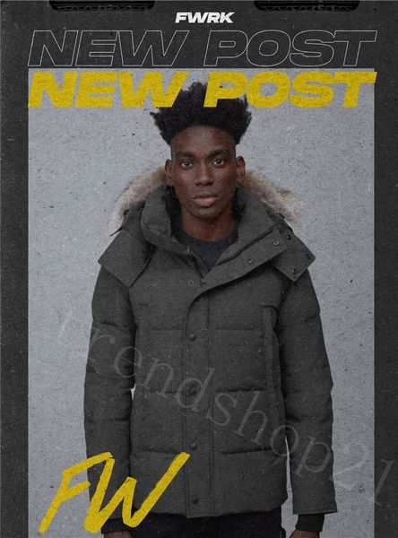 

2021 winter parka outerwear wemen wolf fur hooded canada down jacket 1:1 coat hiver doudoune 90% white down fur coat go27, Black