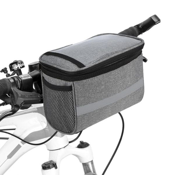 

cycling bags bicycle insulated front bag mtb bike handlebar basket pannier cooler with reflective strip accessories