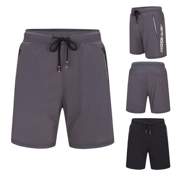 

running shorts jl710 fast drying nylon spandex jogger men 2 colors choice casual plain outdoor gym pants with wordings and zipper pocket, Black;blue