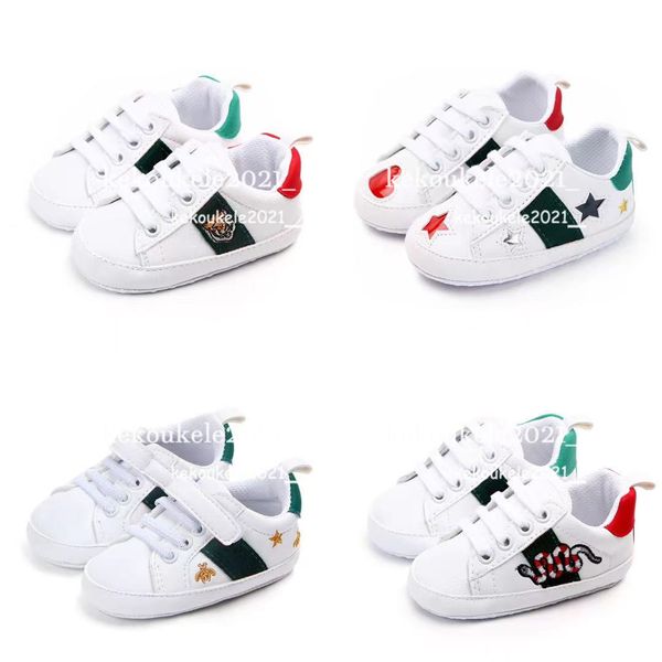 Scarpe da bambino Neonati Ragazzi Ragazze Heart Star Primi camminatori Culla Fondo morbido Bambini Lace Up PU Prewalker SneakersSXS4{category}