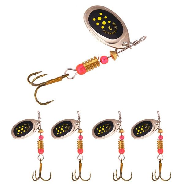

5pcs/lot 5.5cm/3.1g bionic life like fishing lure set bass hard bait metal lure jigging sequin spoon spinner lures8522