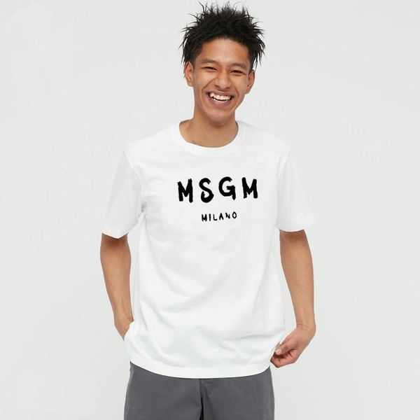 

men's t-shirts mens summer tees high-quality cotton english msmg print t shirts oversize soft comfortable casual short-sleeved, White;black