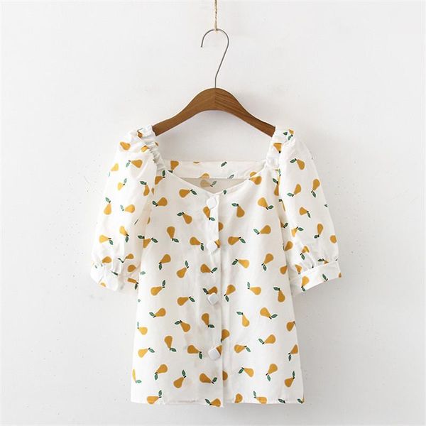 

women's blouses & shirts women summer fashion blouse floral print short sleeve v neck loose casual, White